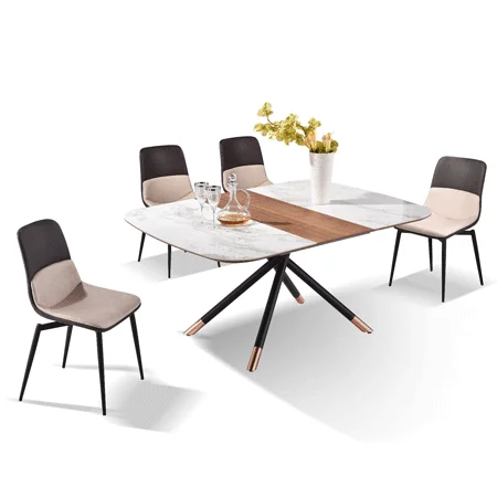 Bộ Bàn Ăn (Mở Rộng) Cẩm Thạch Grand T171039B-A + 4 Ghế ăn Grand DC181050A