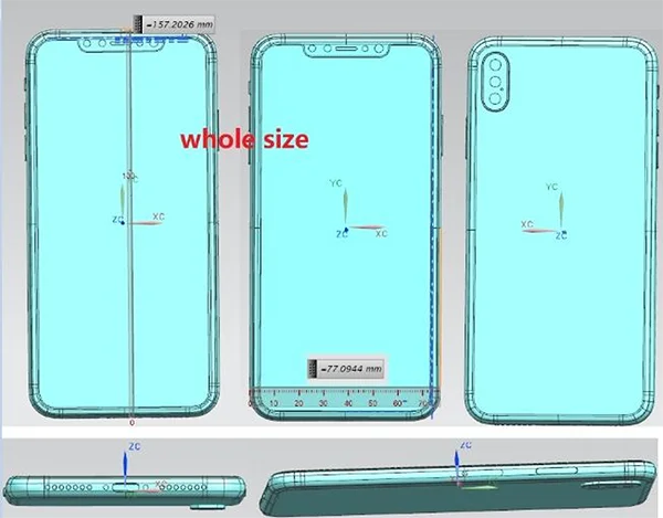 Toàn bộ thiết kế sơ bộ của iPhone mới được rò rỉ: cụm 3 camera sau, màn hình 6.5 inch