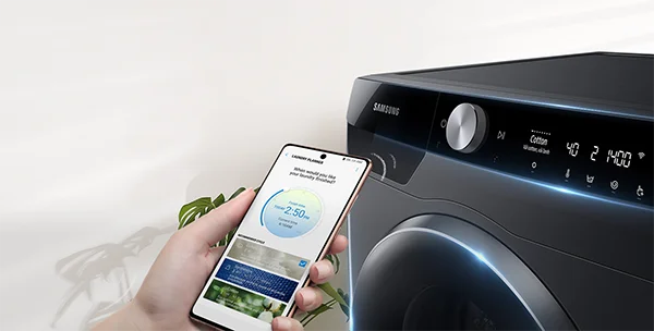 Bảng điều khiển AI Control trên máy giặt Samsung thế hệ mới tích hợp trí tuệ nhân tạo