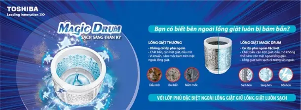 Khám phá công nghệ Magic Drum trên máy giặt Toshiba