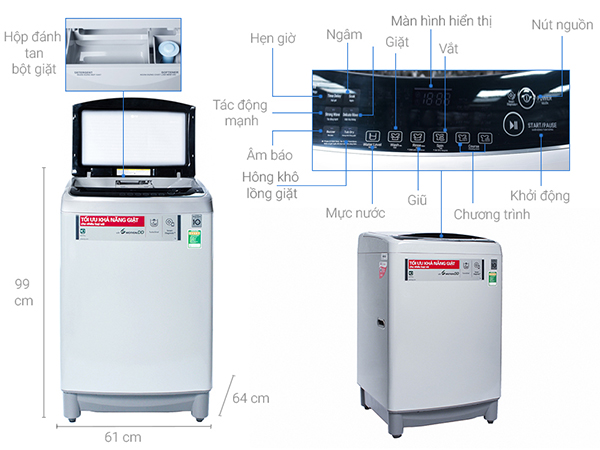 Máy giặt LG 10Kg T2310DSAM thích hợp sử dụng cho gia đình.