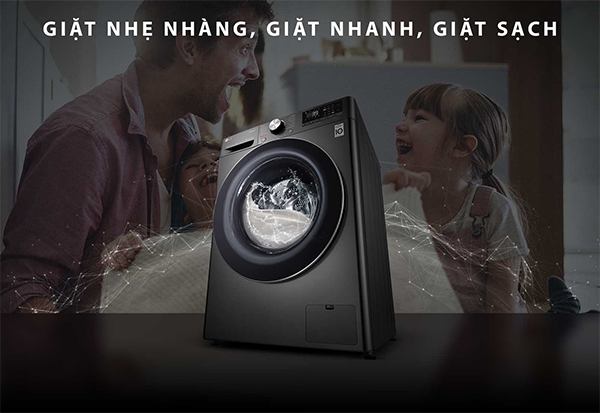 Dòng máy giặt LG AI DD cảm nhận chất liệu vải, trọng lượng
