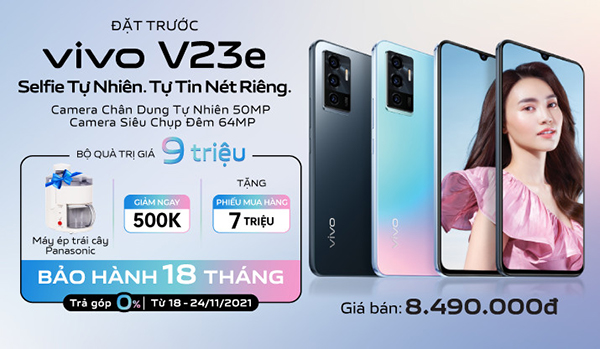 Đặt trước Vivo V23e để nhận bộ quà tặng trị giá 9 triệu đồng
