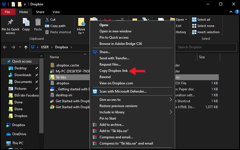 Copy-Dropbox-Link