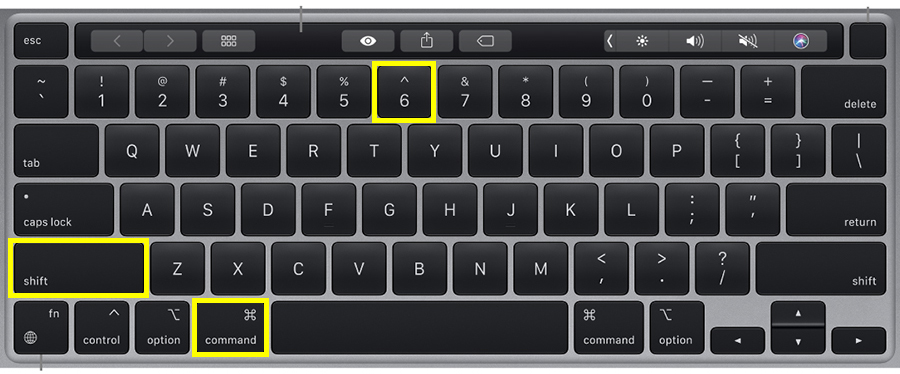 Nhấn tổ hợp phím Shift + Command + 6 để chụp Touch Bar
