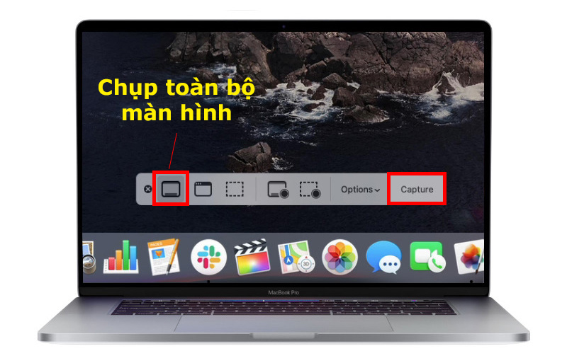 Nhấn tổ hợp Shift + Command + 5 để mở công cụ Ảnh màn hình