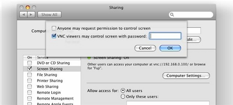 Cài đặt mật khẩu để điều khiển Macbook bằng điện thoại