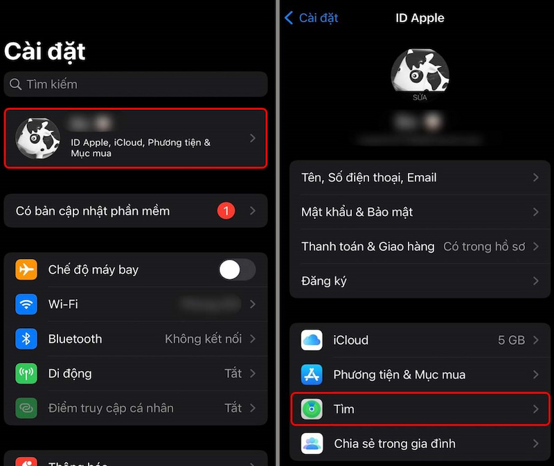 Cài đặt trước trên điện thoại để tìm iPhone khi tắt nguồn