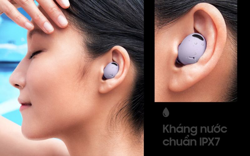 Galaxy Buds2 Pro được trang bị chuẩn kháng nước IPX7 hiện đại