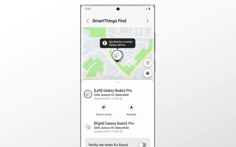 Ứng dụng SmartThings Find tìm kiếm tai nghe ở mọi nơi