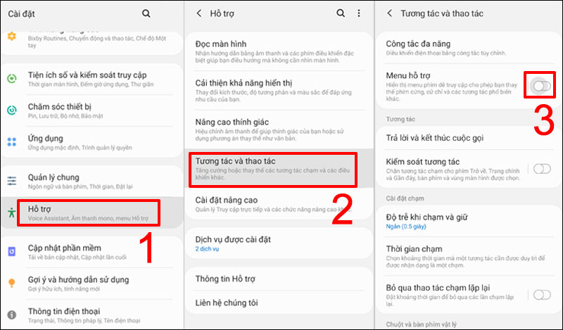 Các bước bật phím Home ảo
