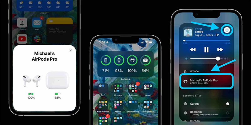 Các bước kiểm tra thời lượng pin AirPods Pro trên iPhone