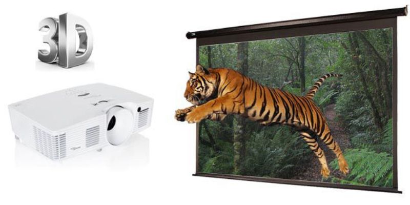 Máy chiếu Optoma EH 314 trình chiếu các thước phim 3D sống động