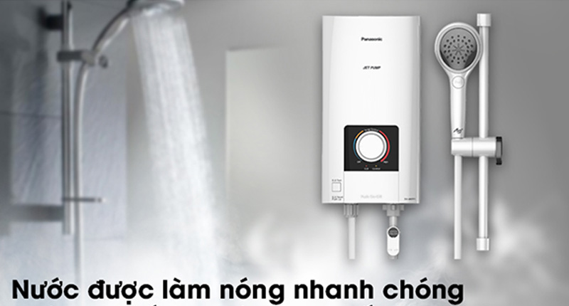 Máy có bơm trợ lực làm nóng nước nhanh chóng