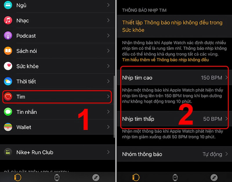 Nhận cảnh báo nhịp tim bất thường trên Apple Watch