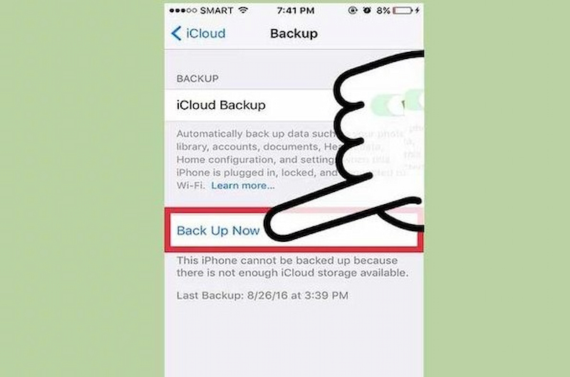 Sao lưu dữ liệu để chuẩn bị reset iPhone