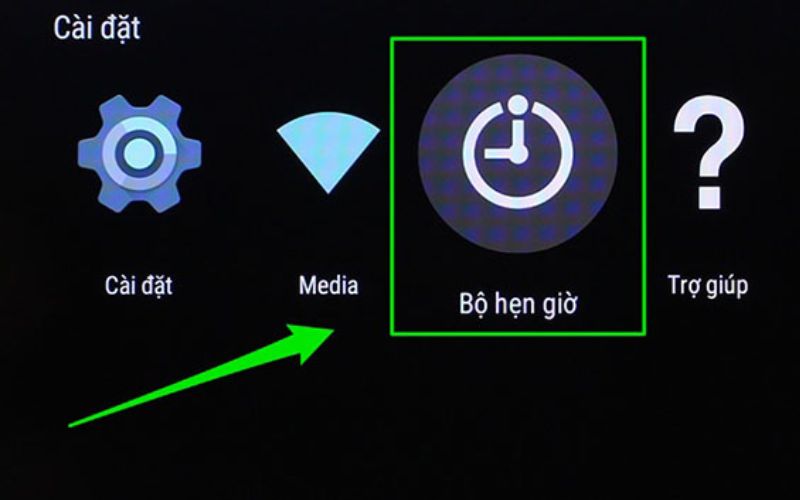 Thiết lập bộ hẹn giờ trong phần Settings (Cài đặt)