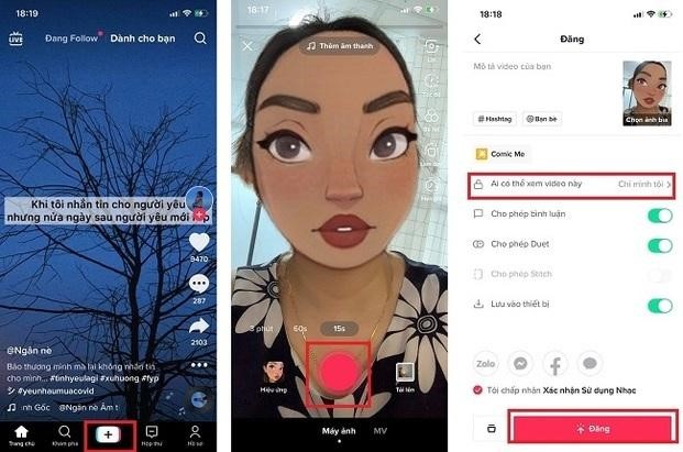 cách chụp hình trên tiktok
