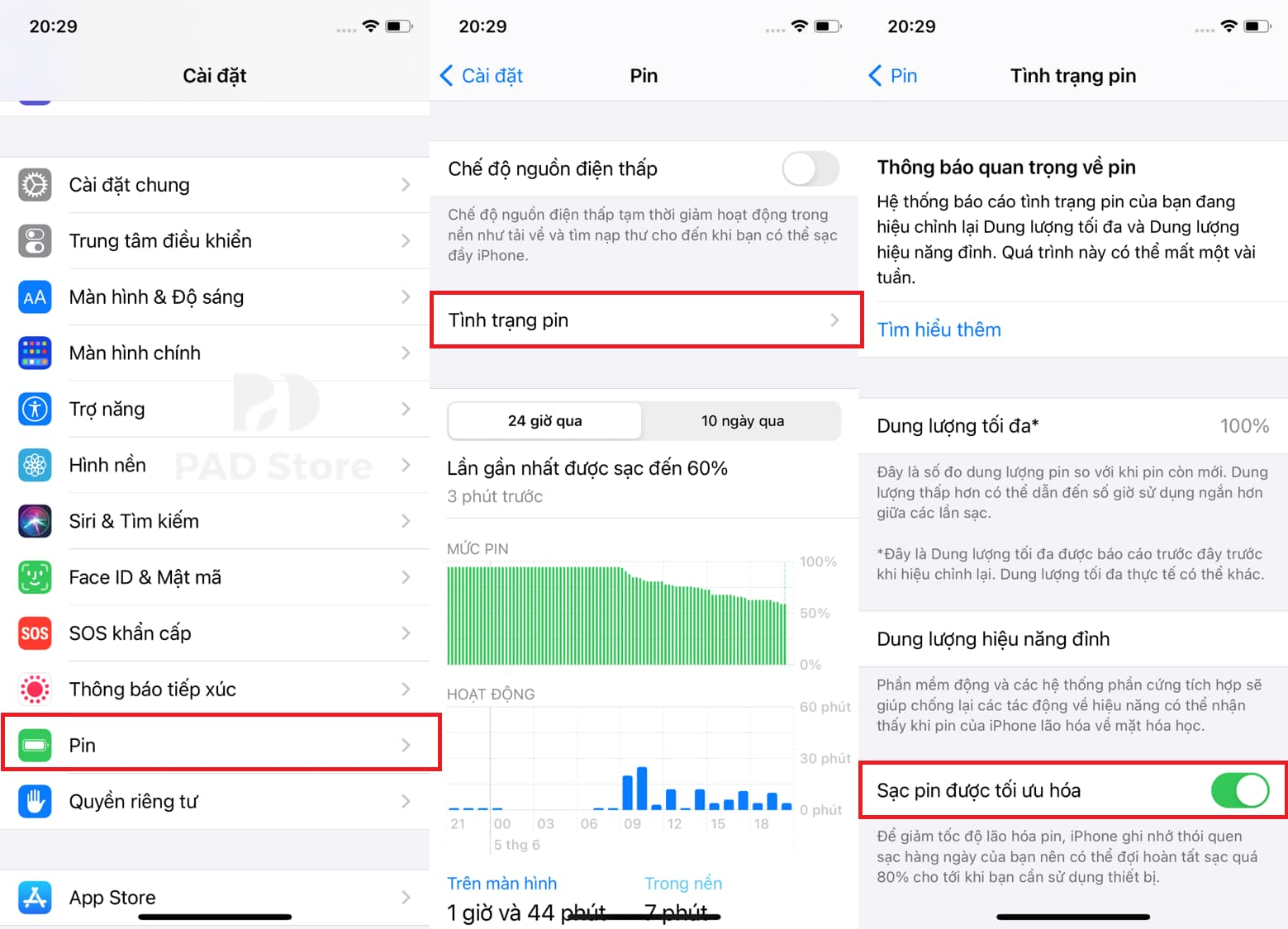 Cách tăng dung lượng tối đa pin iphone