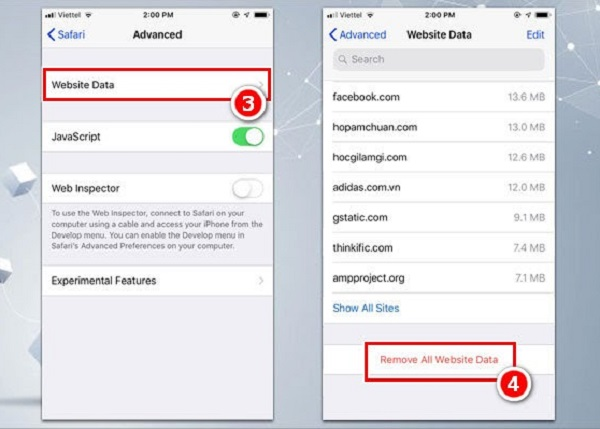 Remove all website data