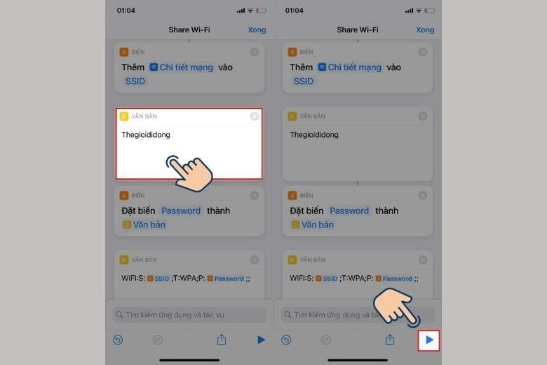 Chọn phần “Văn bản” rồi nhấn vào biểu tượng hình tam giác ở thanh công cụ