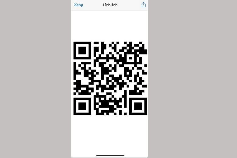 QR code hiển thị trên màn hình