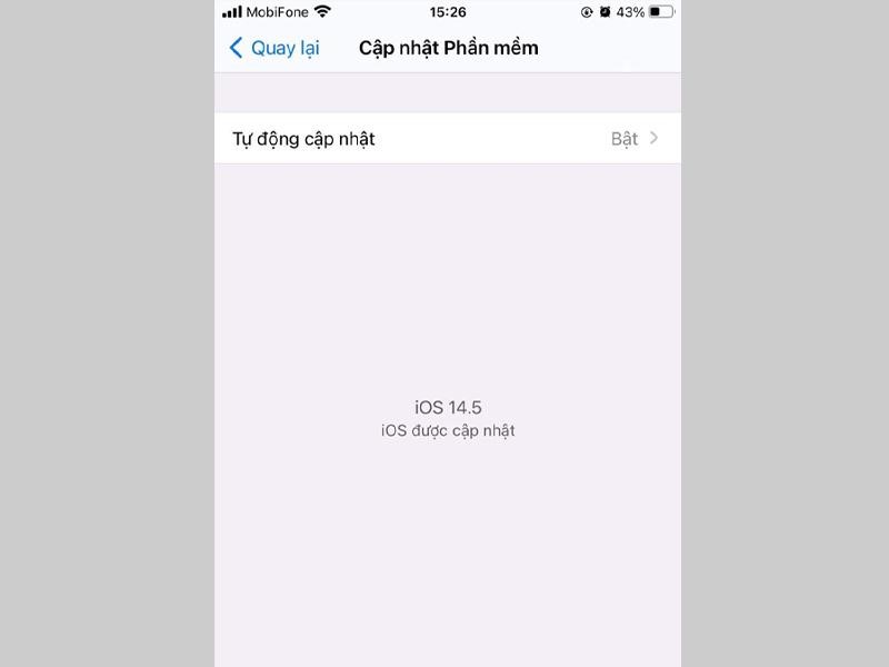 Tiến hành cập nhật phần mềm