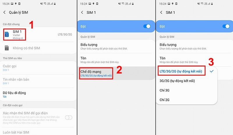 Hướng dẫn cách chuyển từ 3G sang 4G trên điện thoại Android