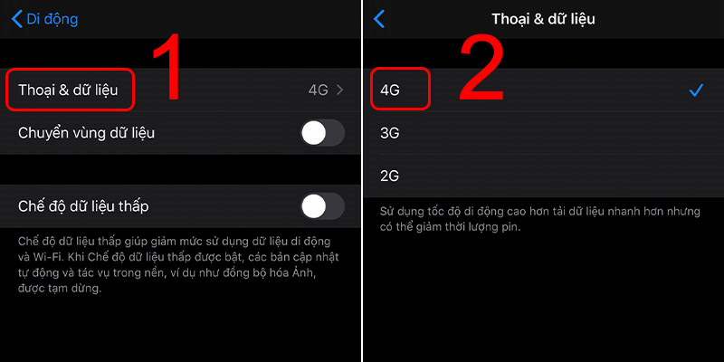 Hướng dẫn cách chuyển từ 3G sang 4G trên điện thoại iPhone