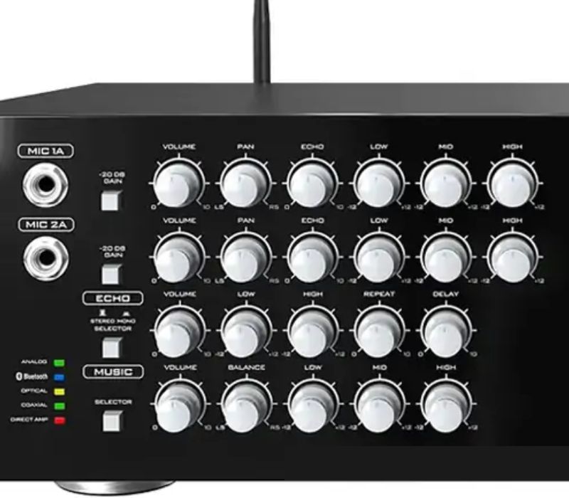 Các nút điều chỉnh thường được phân thành 3 khu vực ECHO, MUSIC và MIC