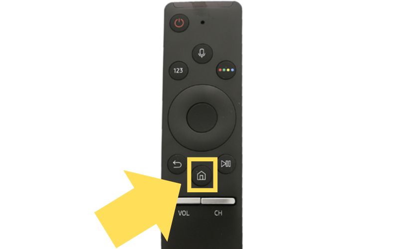 Nút Home trên remote tivi Samsung