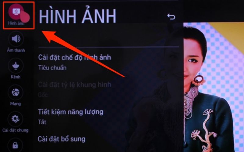 Chọn vào mục Hình ảnh