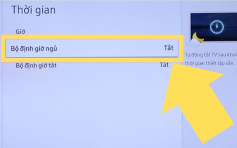Có hai tùy chọn khi hẹn giờ tắt tivi Samsung