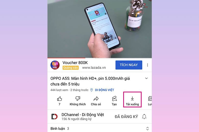 Nhấn nút Tải xuống để tải trực tiếp trên Youtube