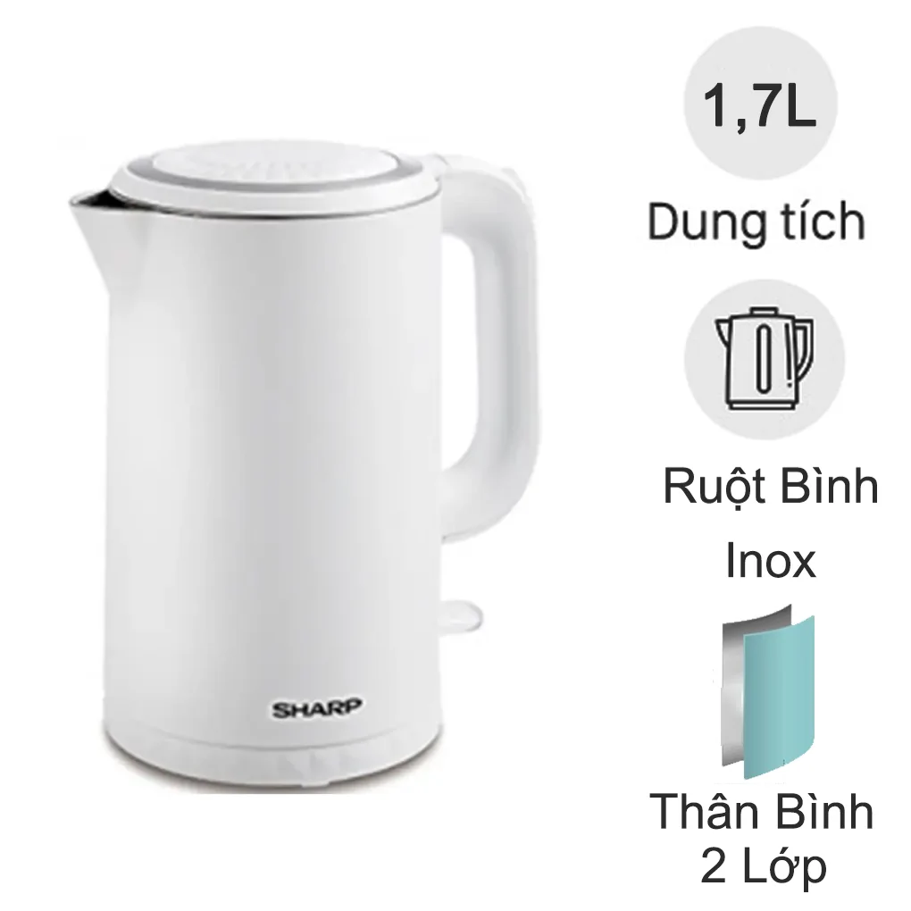 Bình đun siêu tốc 1.7 lít Sharp EKJ-17EVPS-WH