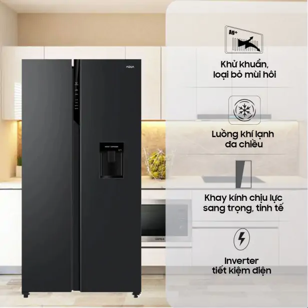 Tủ Lạnh Aqua Inverter 524 Lít AQR-S541XA(BL)