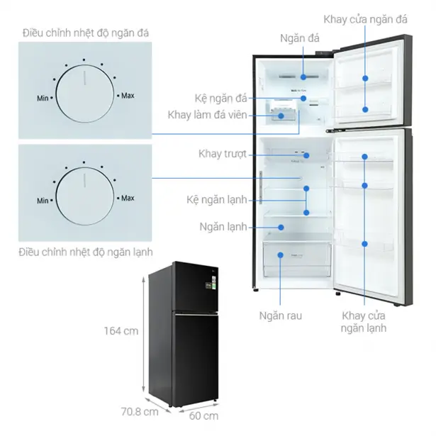 Tủ Lạnh LG Inverter 315 Lít GN-M312BL