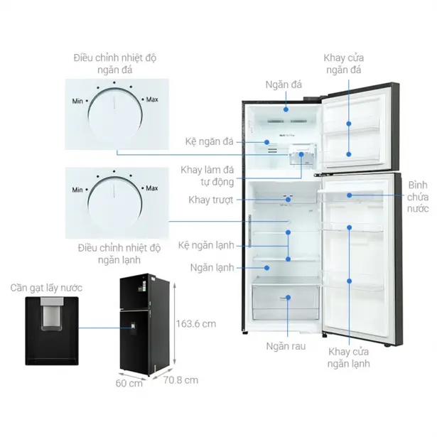Tủ Lạnh LG Inverter 314 Lít GN-D312BL