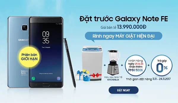 “Mổ xẻ” bộ siêu quà tặng đặt biệt khi đặt trước Galaxy Note FE tại Điện Máy Chợ Lớn
