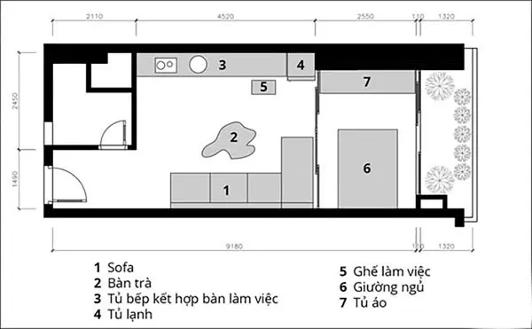 Tư vấn thiết kế căn hộ 45m² tiện nghi với chi phí thấp