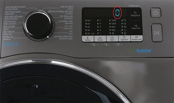 Máy giặt cửa trước Samsung không tắt nguồn khi đã giặt xong, nguyên nhân và cách khắc phục