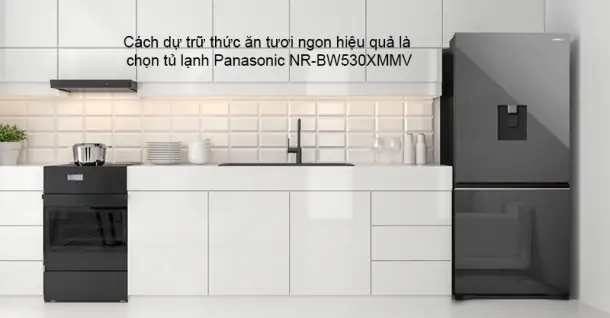 Cách dự trữ thức ăn tươi ngon hiệu quả là chọn tủ lạnh Panasonic NR-BW530XMMV