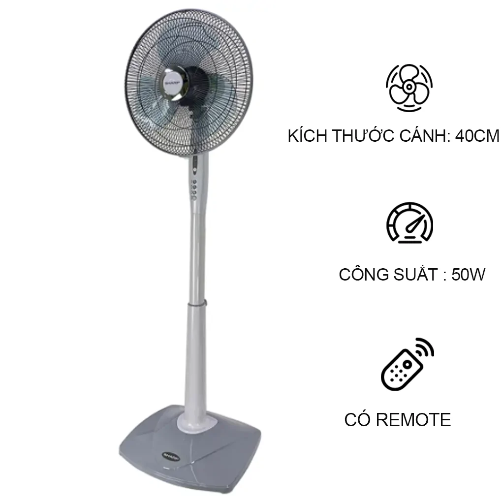 Quạt đứng có điều khiển Sharp PJ-S40RV-LG