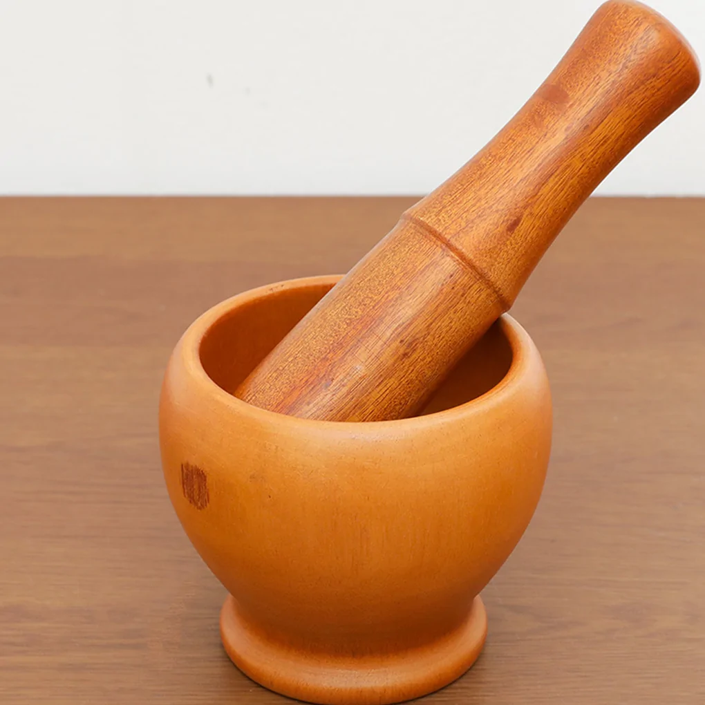 Bộ Cối Chày Bầu Gỗ Xà Cừ Cao Cấp Thanh Tú 13Cm