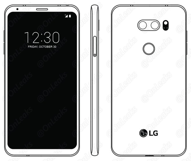 Bản vẽ thiết kế của LG V30