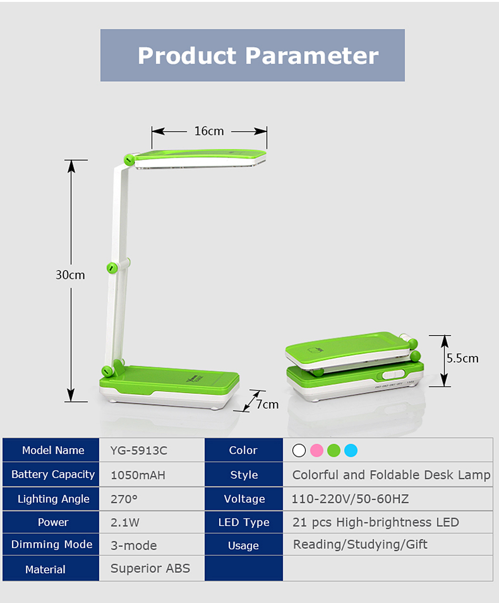 Đèn Bàn Học Sạc LED YAGE YG-5913C