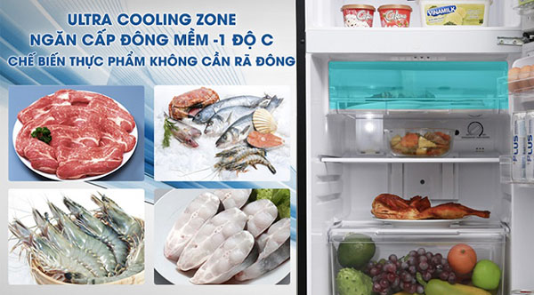 Tính năng cấp đông mềm Ultra Cooling Zone trên tủ lạnh Toshiba 2018.