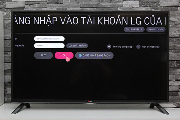 Hướng dẫn cách tạo tài khoản cá nhân trên smart tivi LG