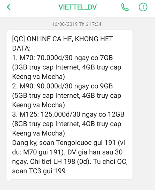 Làm thế nào để chặn các tin nhắn quảng cáo từ nhà mạng?