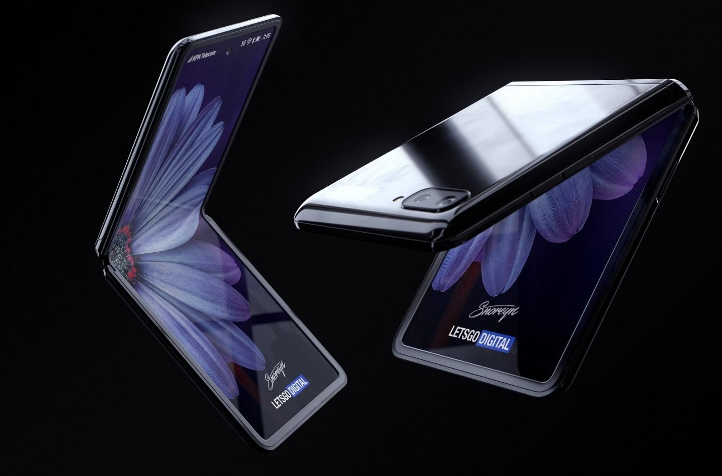 Samsung Galaxy Z Flip gập ở nhiều góc độ khác nhau 